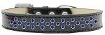 Sprinkles Ice Cream Dog Collar Blue Crystals (Color/Size: Size 18 Black)