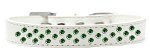 Sprinkles Dog Collar Emerald Green Crystals (Color/Size: Size 18 White)