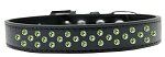 Sprinkles Dog Collar Lime Green Crystals (Color/Size: Size 18 Black)