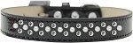 Sprinkles Ice Cream Dog Collar Pearl and Clear Crystals (Color/Size: Size 18 Black)