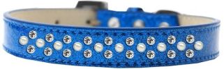 Sprinkles Ice Cream Dog Collar Pearl and Clear Crystals
