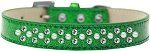 Sprinkles Ice Cream Dog Collar Pearl and Clear Crystals (Color/Size: Size 18 Emerald Green)