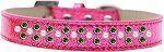 Sprinkles Ice Cream Dog Collar Pearl and Emerald Green Crystals (Color/Size: Size 18 Pink)