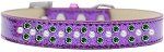 Sprinkles Ice Cream Dog Collar Pearl and Emerald Green Crystals (Color/Size: Size 18 Purple)