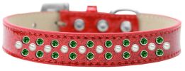 Sprinkles Ice Cream Dog Collar Pearl and Emerald Green Crystals