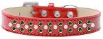 Sprinkles Ice Cream Dog Collar Pearl and Emerald Green Crystals (Color/Size: Size 18 Red)