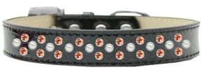 Sprinkles Ice Cream Dog Collar Pearl and Orange Crystals