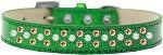Sprinkles Ice Cream Dog Collar Pearl and Orange Crystals (Color/Size: Size 18 Emerald Green)