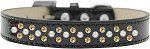 Sprinkles Ice Cream Dog Collar Pearl and Yellow Crystals (Color/Size: Size 18 Black)