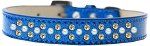 Sprinkles Ice Cream Dog Collar Pearl and Yellow Crystals (Color/Size: Size 18 Blue)