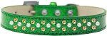 Sprinkles Ice Cream Dog Collar Pearl and Yellow Crystals (Color/Size: Size 18 Emerald Green)