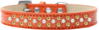 Sprinkles Ice Cream Dog Collar Pearl and Yellow Crystals