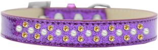 Sprinkles Ice Cream Dog Collar Pearl and Yellow Crystals