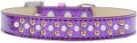 Sprinkles Ice Cream Dog Collar Pearl and Yellow Crystals (Color/Size: Size 18 Purple)