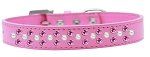 Sprinkles Dog Collar Pearl and Bright Pink Crystals (Color/Size: Size 18 Bright Pink)