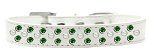 Sprinkles Dog Collar Pearl and Emerald Green Crystals (Color/Size: Size 18 White)