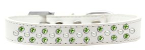 Sprinkles Dog Collar Pearl and Lime Green Crystals