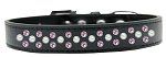Sprinkles Dog Collar Pearl and Light Pink Crystals (Color/Size: Size 18 Black)