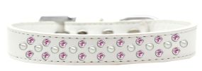 Sprinkles Dog Collar Pearl and Light Pink Crystals