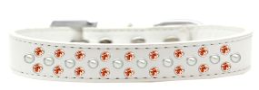 Sprinkles Dog Collar Pearl and Orange Crystals