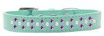 Sprinkles Dog Collar Pearl and Purple Crystals (Color/Size: Size 18 Aqua)