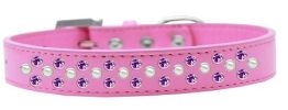 Sprinkles Dog Collar Pearl and Purple Crystals