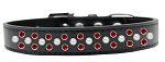 Sprinkles Dog Collar Pearl and Red Crystals (Color/Size: Size 18 Black)