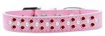 Sprinkles Dog Collar Pearl and Red Crystals (Color/Size: Size 18 Light Pink)