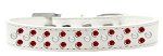 Sprinkles Dog Collar Pearl and Red Crystals (Color/Size: Size 18 White)