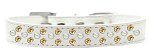 Sprinkles Dog Collar Pearl and Yellow Crystals (Color/Size: Size 18 White)