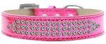 Three Row AB Crystal Ice Cream Dog Collar (Color/Size: Pink Size 18)