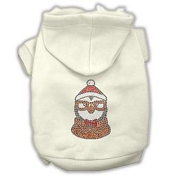 Hipster Penguin Rhinestone Dog Hoodie (Color/Size: Cream M)