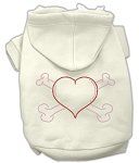 Heart and Crossbones Hoodies (Color/Size: Cream M)