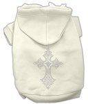 Rhinestone Cross Hoodies (Color/Size: Cream L)