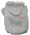 Happy New Year Rhinestone Hoodies (Color/Size: Grey M)
