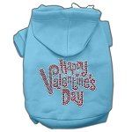 Happy Valentines Day Rhinestone Hoodies (Color/Size: Baby Blue M)