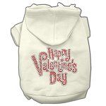 Happy Valentines Day Rhinestone Hoodies (Color/Size: Cream M)