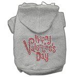 Happy Valentines Day Rhinestone Hoodies (Color/Size: Grey M)