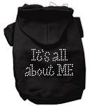 It's All About Me Rhinestone Hoodies (Color/Size: Black M)