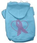 Pink Ribbon Rhinestone Hoodies (Color/Size: Baby Blue M)