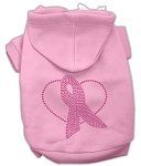 Pink Ribbon Rhinestone Hoodies (Color/Size: Pink L)