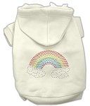 Rhinestone Rainbow Hoodies (Color/Size: Cream L)