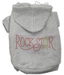 Rock Star Rhinestone Hoodies (Color/Size: Grey M)