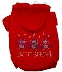 Let it Snow Penguins Rhinestone Hoodie (Color/Size: Red L)