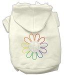 Rhinestone Rainbow Flower Peace Sign Hoodie (Color/Size: Cream L)