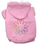 Rhinestone Rainbow Flower Peace Sign Hoodie (Color/Size: Pink L)
