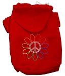 Rhinestone Rainbow Flower Peace Sign Hoodie (Color/Size: Red L)