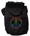 Rhinestone Rainbow Peace Sign Hoodies (Color/Size: Black L)