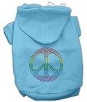 Rhinestone Rainbow Peace Sign Hoodies (Color/Size: Baby Blue L)
