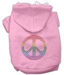 Rhinestone Rainbow Peace Sign Hoodies (Color/Size: Pink L)